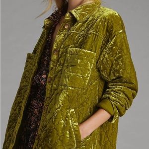 Quilted Velvet Shirt Jacket